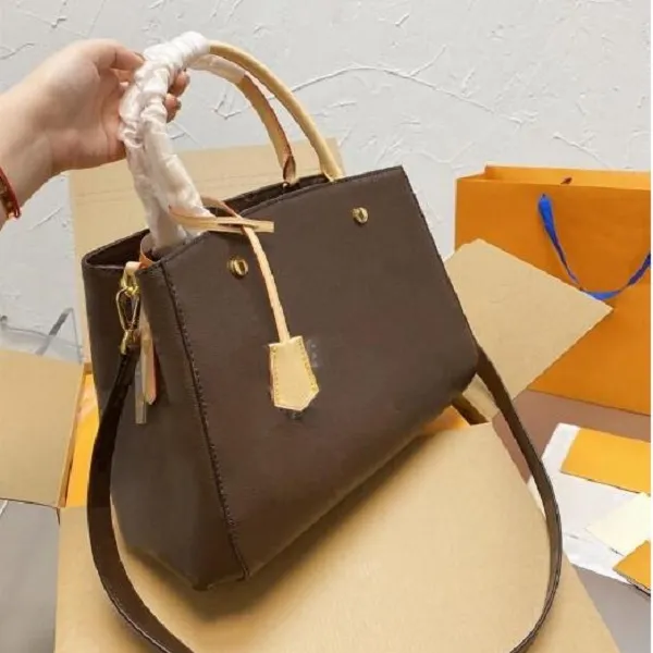 Torby wieczorowe 2022 Projektanci luksurysów torebki torebki M41053 Kobiety Tote Brand Letter Expossing Skórzane ramię Montigne Bag