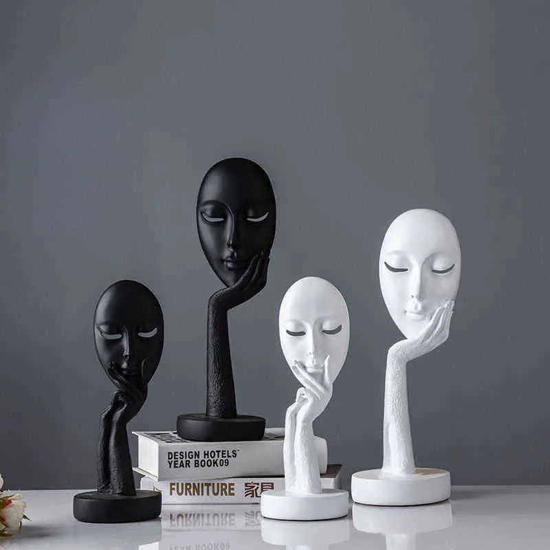 Decoratieve objecten Figurines Jieme Noordse stijl Abstract karaktermasker denker creatieve kantoorbureau decoratie woonkamer veranda decoratie T220902