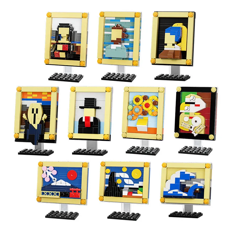 Bloques de pintura clásica de fama mundial Van Gogh MOC, juegos de construcción de modelos, juguete creativo para niños, ladrillos artísticos para niños, regalo, decoración del hogar 220902