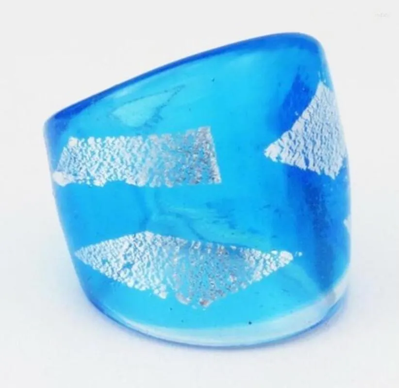 Cluster Rings Handmade Luxury Transparent Glaze Murano Glass Ring For Women R03