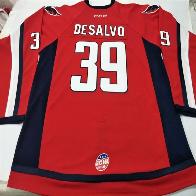 Mens #39 South Carolina Stingrays Dan DeSalvo Hockey Jersey Or Custom