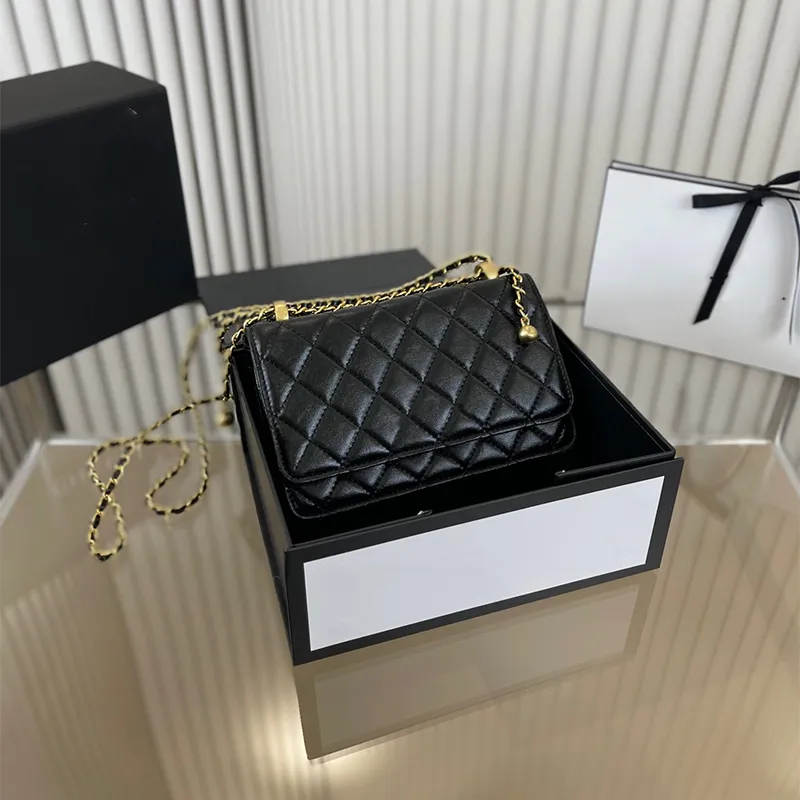 Классический винтажный маленький золотой бал роскошной сумки кожа модный высококачественный дизайнерский дизайнерский цепь Ladies Messenger модная сумочка кроссбатовые сумки