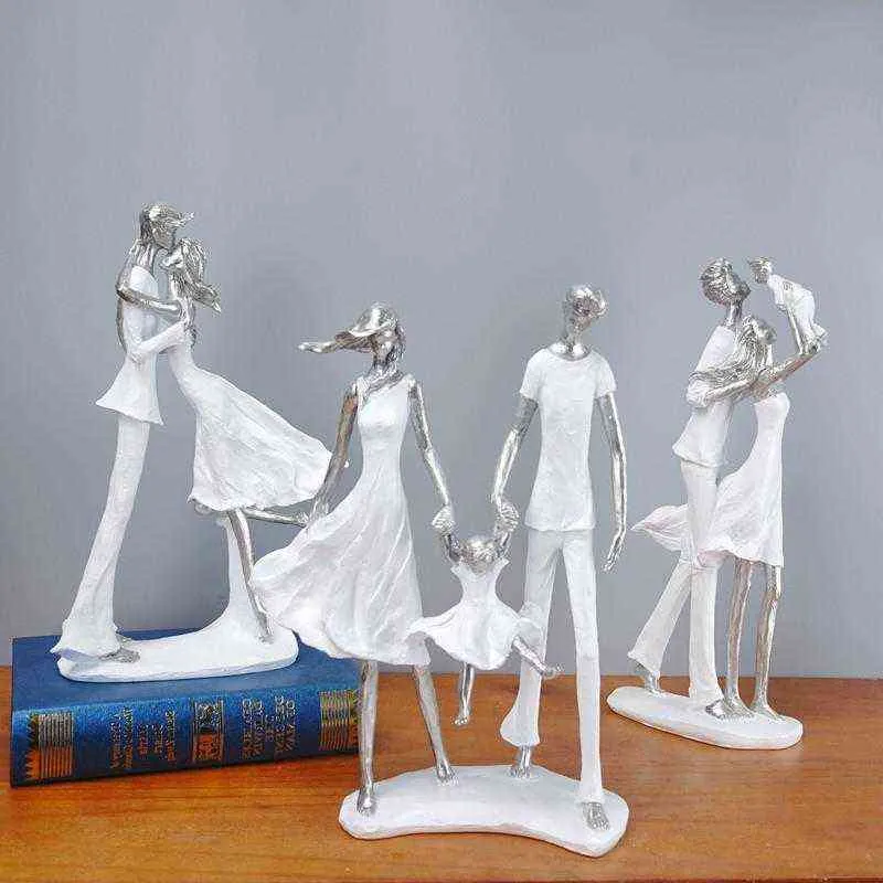 Oggetti decorativi Figurine JIEME Nordic Simple Creative Family Affetto Serie Scultura Decorazione in resina Decorazione morbida per la casa Decorazione per mobile TV T220902