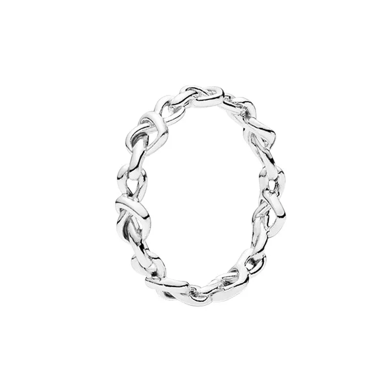 Autentisk sterling silver knutna hj￤rtan ring kvinnor br￶llop designer smycken f￶r pandora k￤rlek hj￤rtflickv￤n g￥va ringar med original l￥da