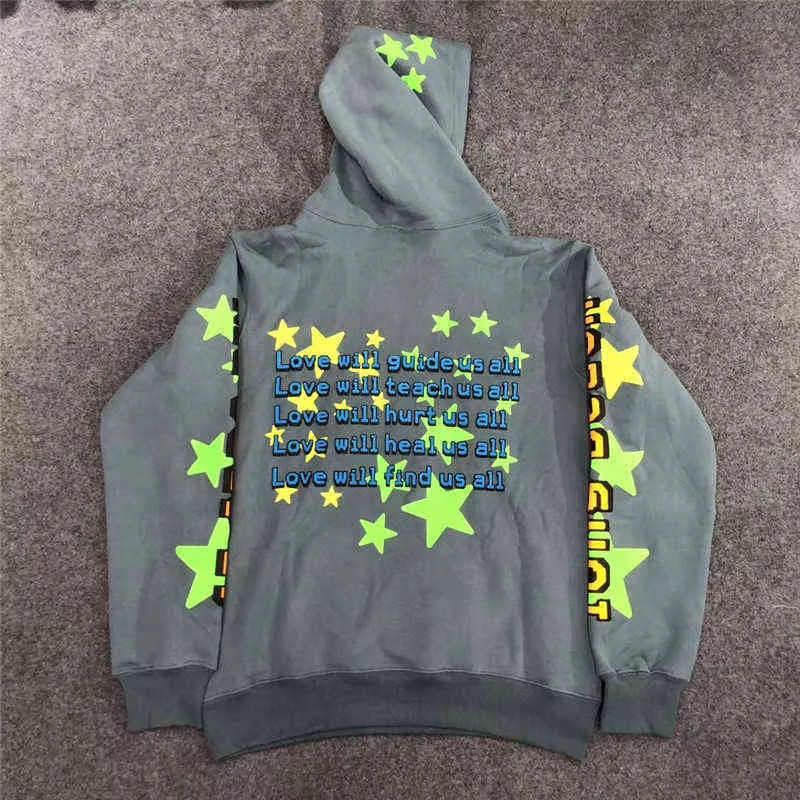 Sweats à capuche pour hommes Sweat-shirts 3M Reflective Plant Flea Market Kid Cudi Enter Galactic Hoodie Fluorescent Green Stars Blue CPFM.XYZ Pull T220901