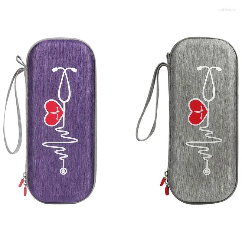 Borse di stoccaggio Custodia da trasporto da 2 pezzi per accessori per stetoscopio Littmann Classic III Grigio Viola CNIM