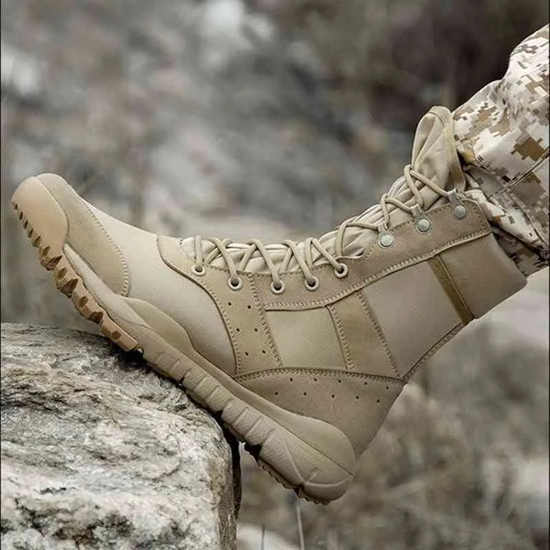 Bottes Été Combat Bateau Hommes Femmes Escalade Formation Lightget Étanche Tactique Randonnée En Plein Air Chaussures Respirant Mesh Armée 220903