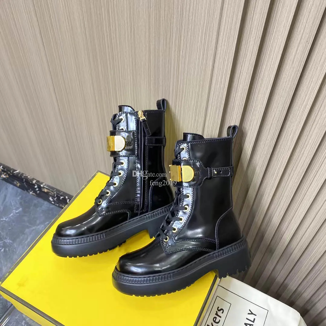 Hohe Designer-Stiefel für Damen, luxuriöser Buchstabe, dekorativer flacher Boden, schwarze Schnürung, lässige Martin-Stiefel, echtes Leder, Buchstabe Chelsea-Stiefel, Größe 35–41