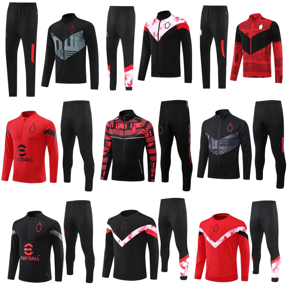 축구 세트/트랙 슈트 2022 2023 Ibrahimovic Piatek Kaka 축구 훈련복 재킷 생존 22/23 Maillot de Foot Calhanoglu Milan Football Tracksuit 성인