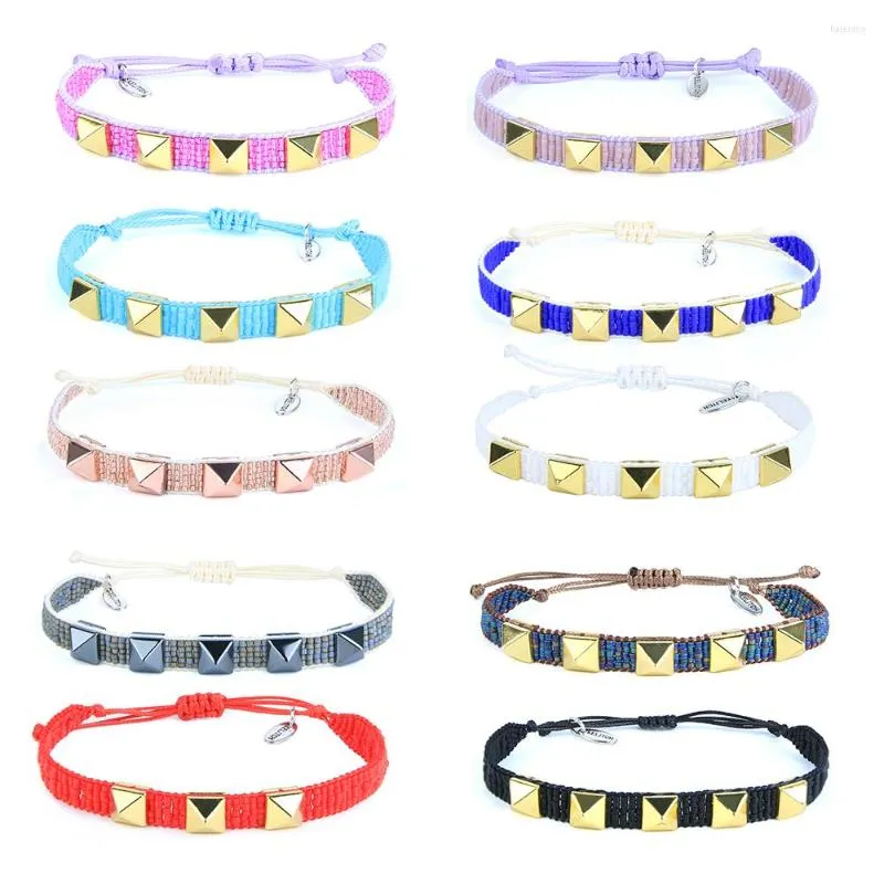 Bracelets porte-bonheur KELITCH femmes Bracelet réglable cristal Miyuki perle de rocaille tissé à la main Couple Bracelet bijoux filles cadeaux en gros