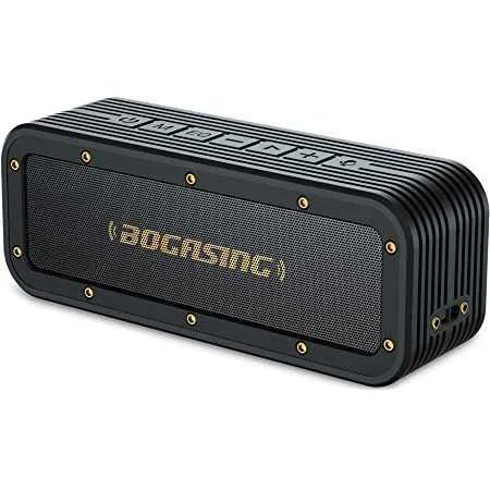 BOGASING M4 Portable Bluetooth Speaker with 40W HD Surround Stereo Sound, Enhanced Bass, IPX7 Waterproof, Bluetooth 5.0 Wireless Dual Pairing, EQ, for Home, Shower, Outdoor, Beach, Party (Black)