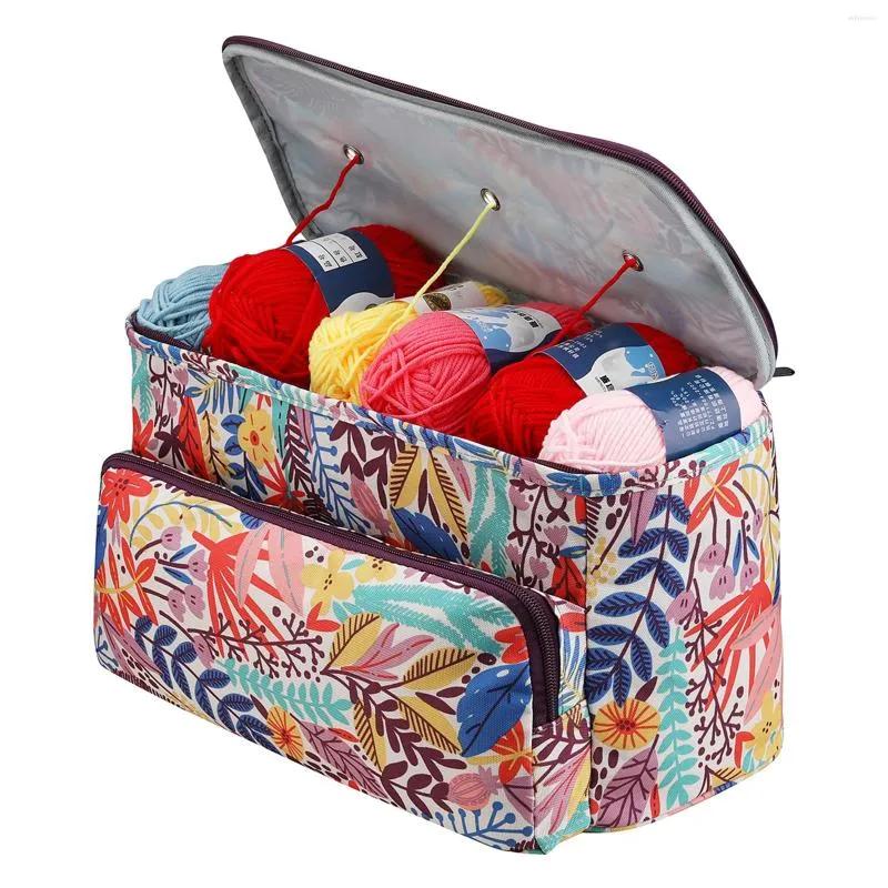 Sacs de rangement Oxford tissu tricot-tricot organisateur de fils TOTE PORTABLE POUR LES JOUNS AIGNES CROCHET CORCHES D'AUTRES ACCESSOIRES