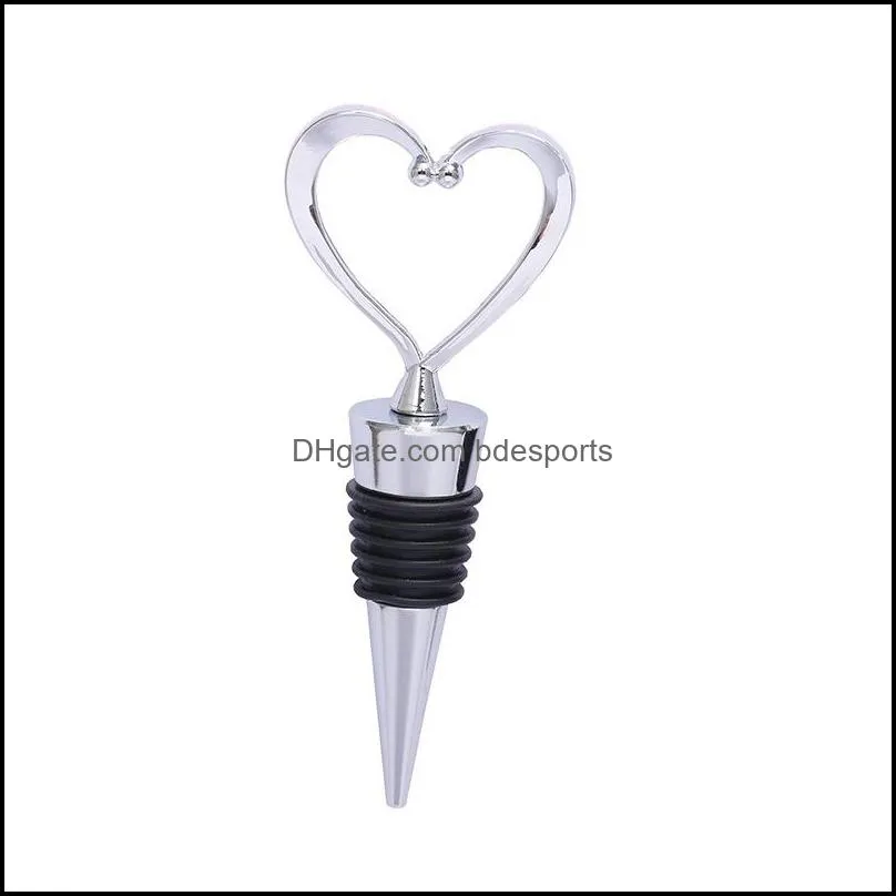 Bar Tools Heart Shaped Red Wine Champagne Bottle Stopper Valentines Wedding Gifts Set Bar Accessories 564 V2 Drop Delivery 2021 Home Dhyqv