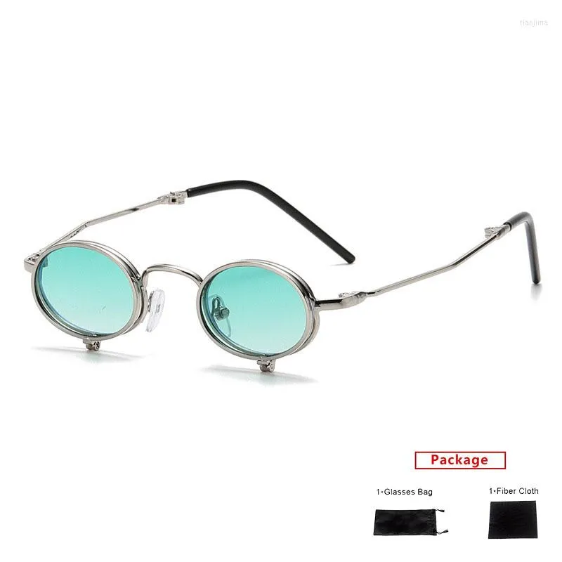 Güneş gözlüğü Mimiyou Flip Yuvarlak Kadın Punk Vintage Erkekler Için güneş gözlüğü Marka Desginer UV400 Gözlük Shades Oculos