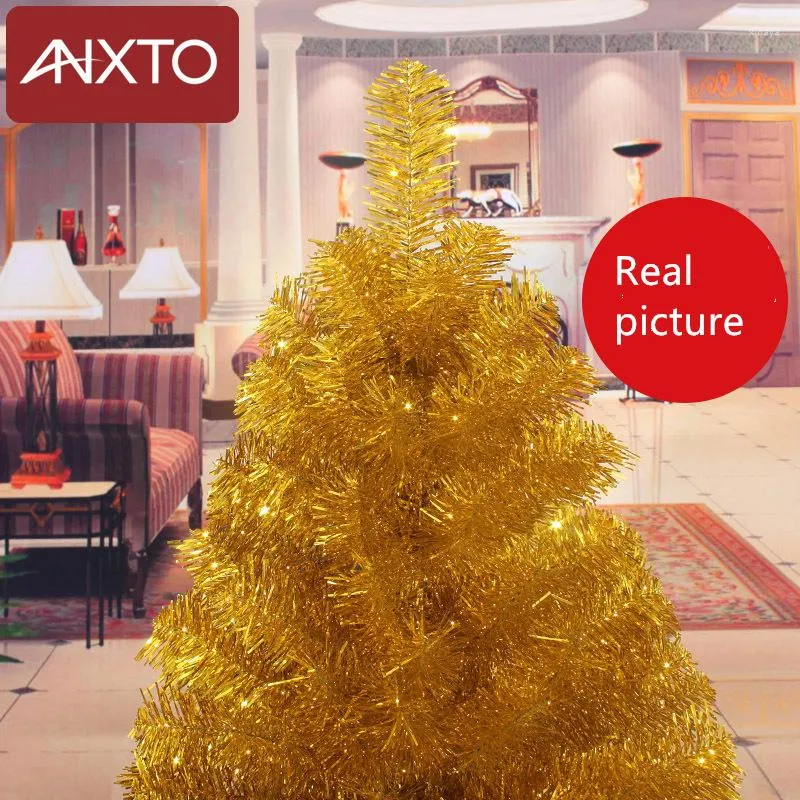 Dekoracje świąteczne 210 cm Tree Purple Gold Artificial Merry na ozdoby domowe