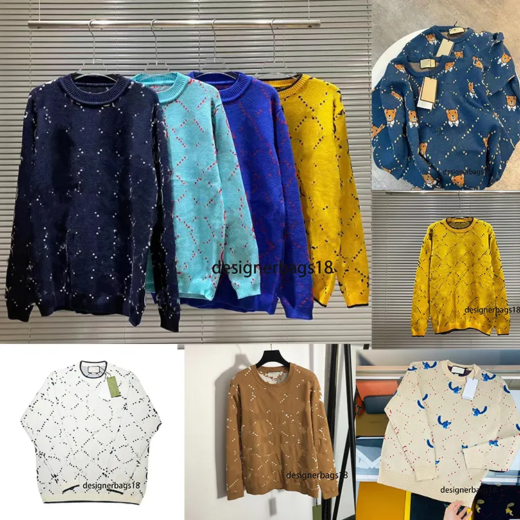 Tops 22s outono novos suéteres masculinos e femininos estilo designer de tecidos de luxo m-3xl