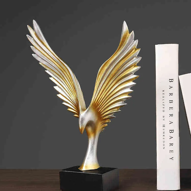 Decorative Objects Figurines JIEME Dapeng Wingspan Resin Small Ornaments Creative European Style Home Living Room Office Decorations Crafts Gifts T220902