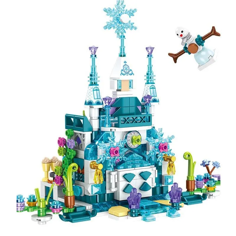 Blocchi 553Pcs 12in1 Princess Ice Castle Ragazze Costruzione Edificio compatibile Mattoni classici Bambini Giocattolo educativo per bambini 220902