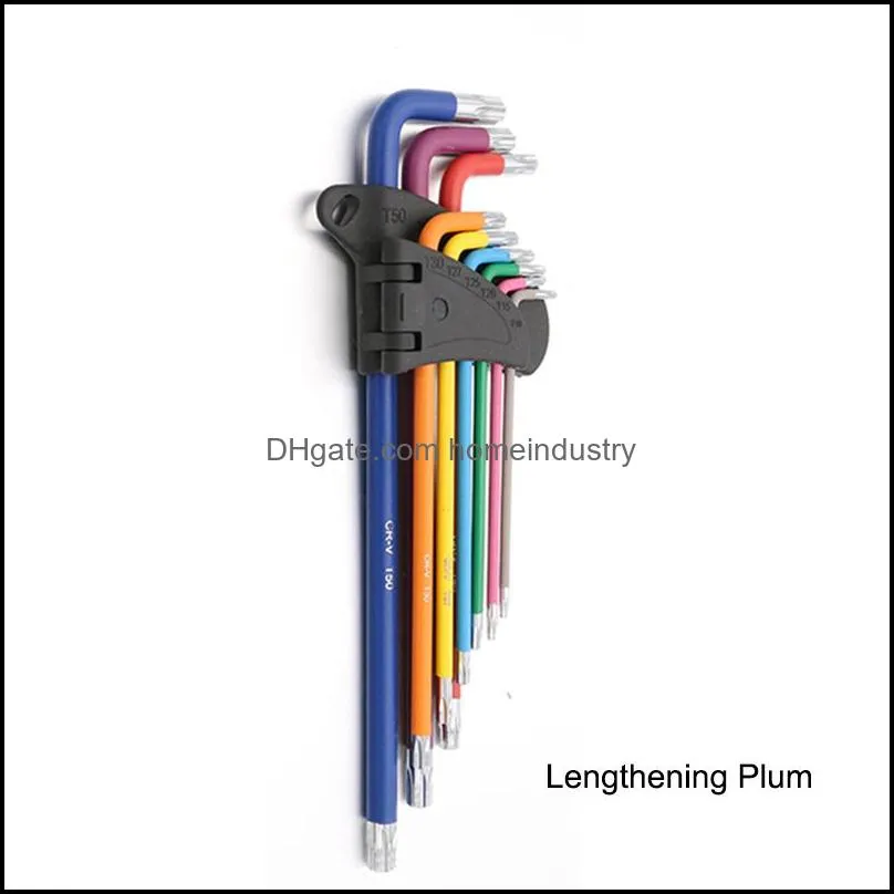 Common Tools 9Pcs 1.5Mm-10Mm Color Coded Ball-End Hex Allen Key L Wrench Set Torque Long Metric With Sleeve Hand Tools B Homeindustry Dhwxt