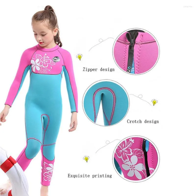 Traje de buceo de 3MM para niños y niñas, traje de neopreno para