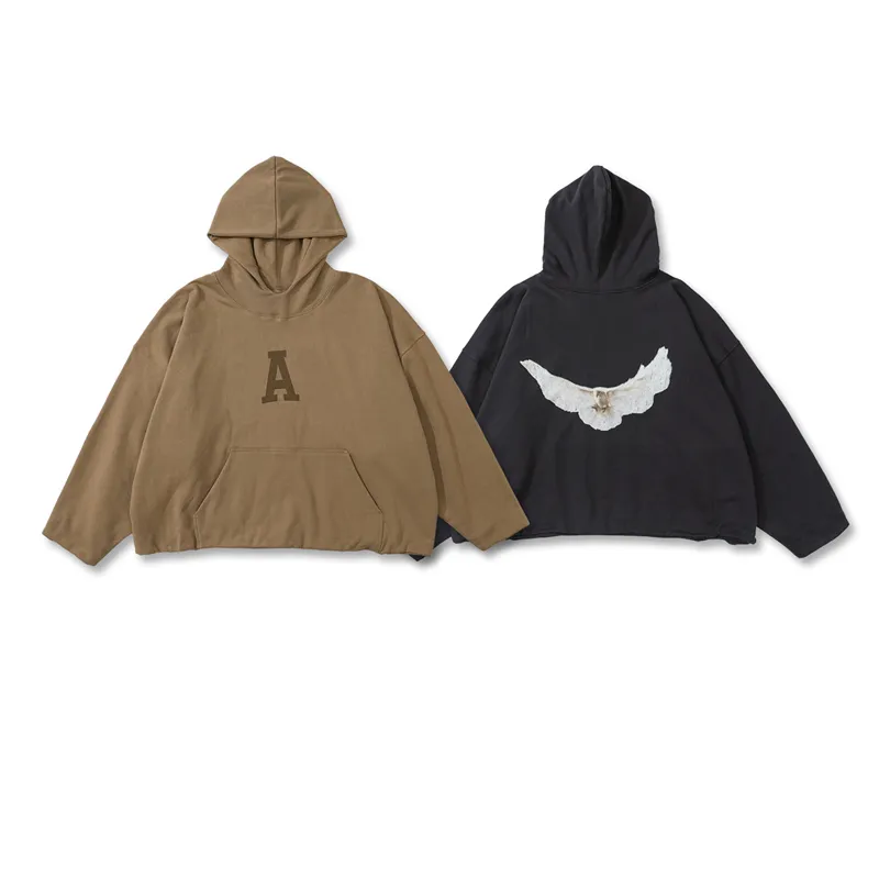 22FW Europe Paris USA Double Couche Oversize Hoodie Collaborer Automne Hiver Skateboard Sweat À Capuche Streetwear Fly Logo Pull Sweat À Capuche Plus La Taille