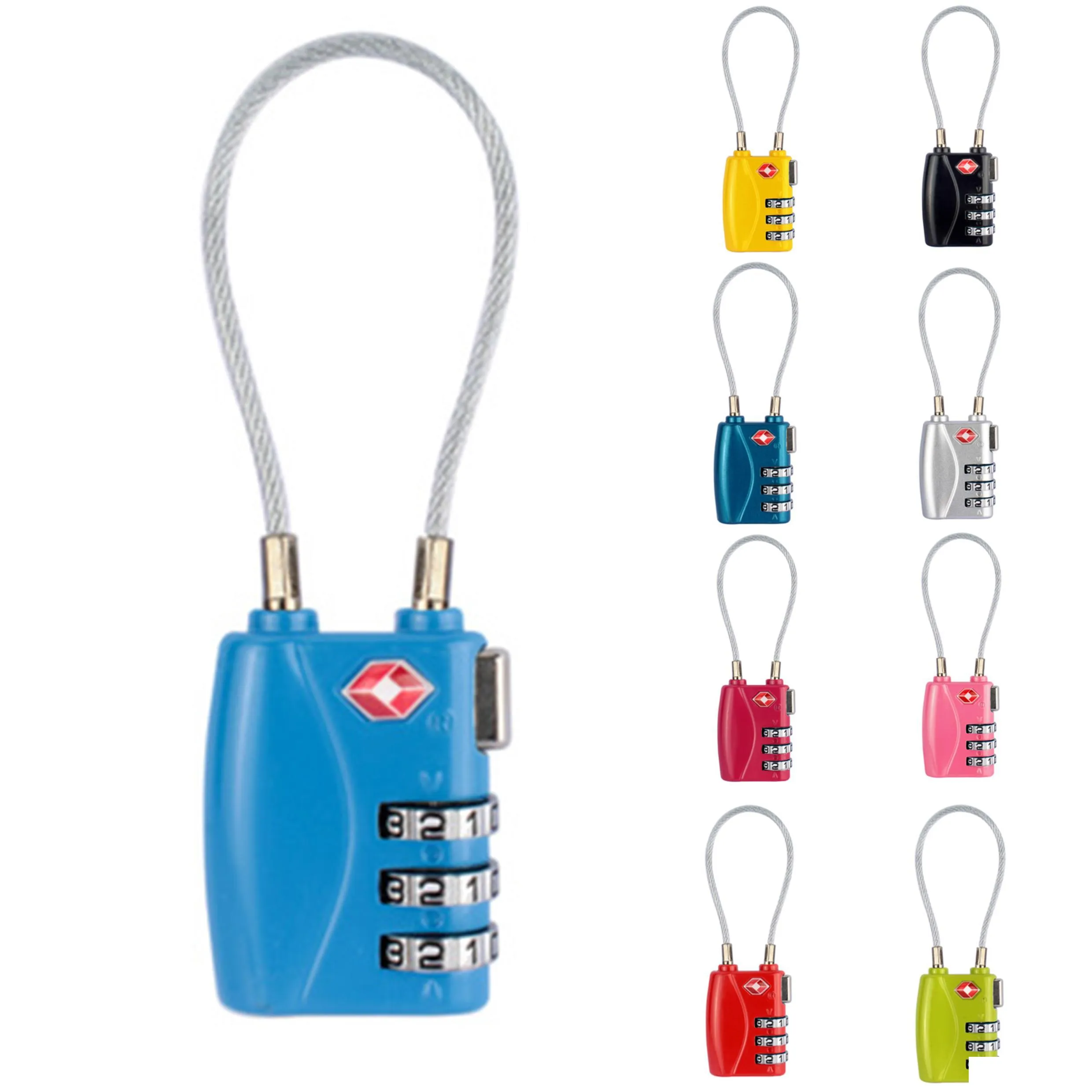 أقفال الباب TSA CUS Password Lock Backpack Propack Rope 9 ألوان تحمل أمانًا سافرًا مسافرًا أكياسًا صغيرة من القفل الصغير Del Del HomeIndustry DH5EM