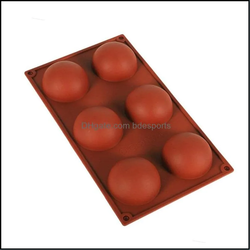 Baking Moulds Jelly Cake Chocolates Mold Brick Red Hemispherical Food Grade Sile Mod Diy Environment Protection New Arrival 5Yy J2 Dr Dhdwk