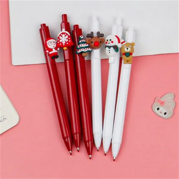 Jultema Gel Pen Santa Claus Snowman Cartoon Doll Press Plastic Pen Christmas Gift Office Supplies GC1560