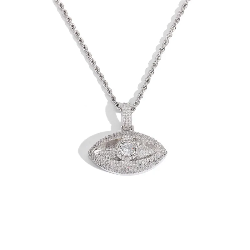 Ice Diamond Eye Pendant Halsband Herr- och kvinnors modesmycken med tenniskedjan206i