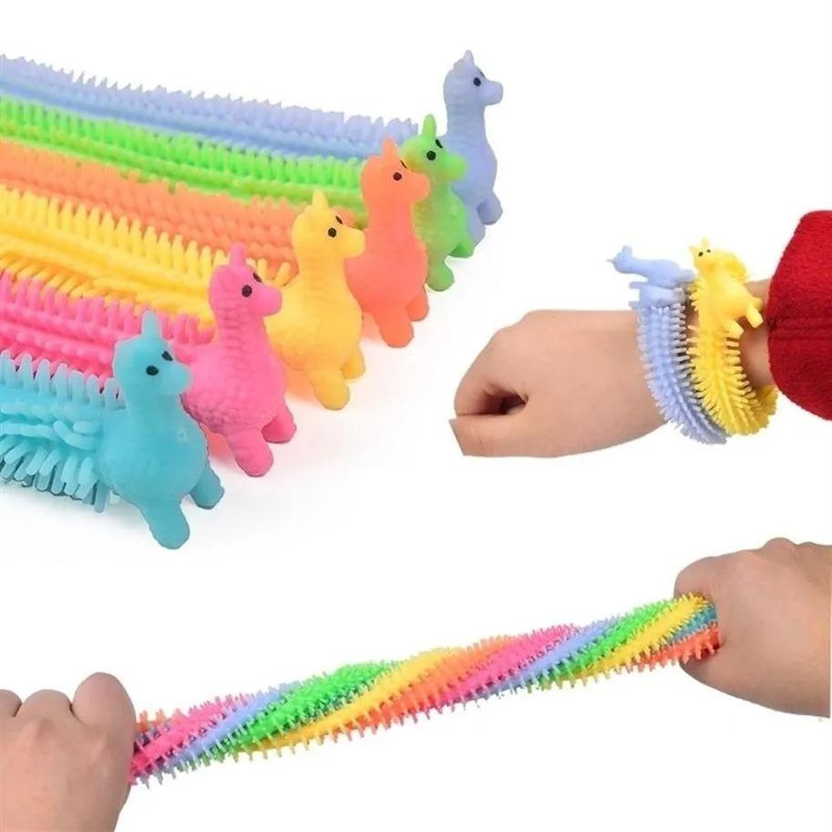 200pcs تلويث ألعاب الحسية لعبة الحبل المعكرونة المحسنة unicorn malala le declession pull ropes reafiety for Kids funn3080