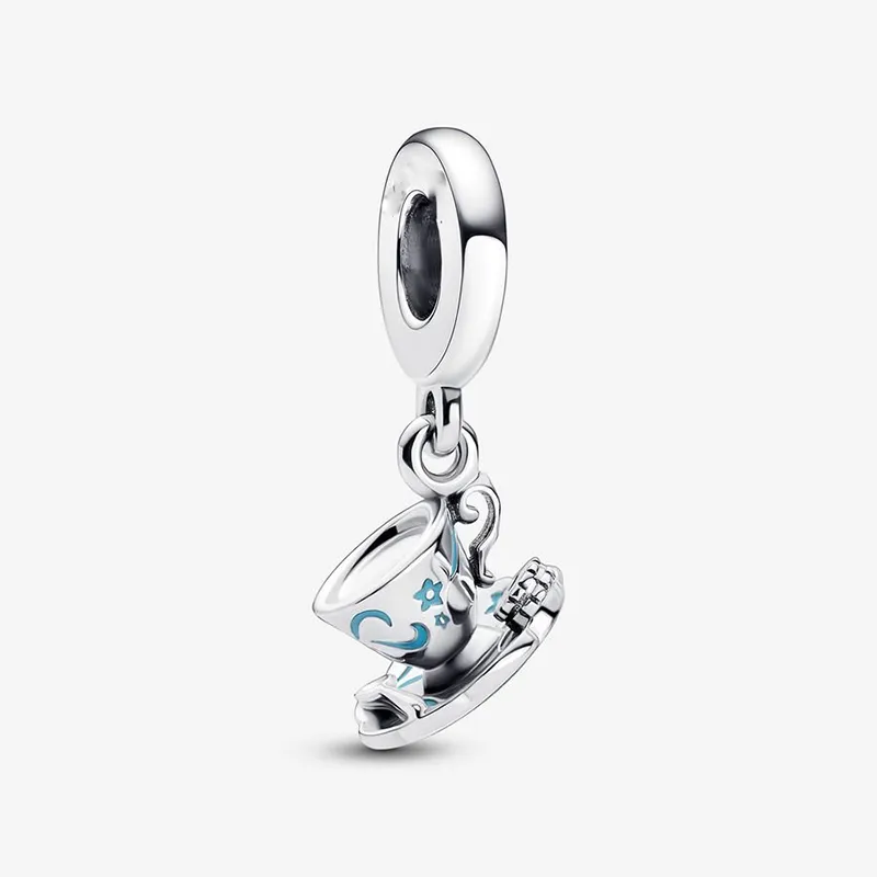 Magical Cup of Tea Ciondola 925 Sterling Silver Charm Pandora Enamel Moments Donna per Fit Jewelry Making Bracciali Gioielli 792207C01 Andy Jewel