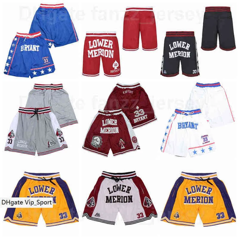 Pantaloncini da corsa BRYANT Pantaloncini Tasca con cerniera MCDONALDS AMERICA ROYAL BASKETBALL Basta indossare 99 MAJOR LEAGUE VAUGHN Pantalone 33 FLINT TROPICS JACKIE MOON ALL CHE BAD BOY