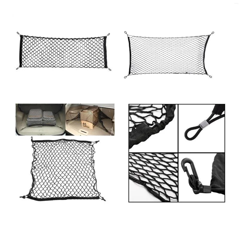 Car Organizer 3 TYPES Net Holder Nylon Elastic Mesh Trunk Cargo Storage Drinker Pocket Luggage Book Bag