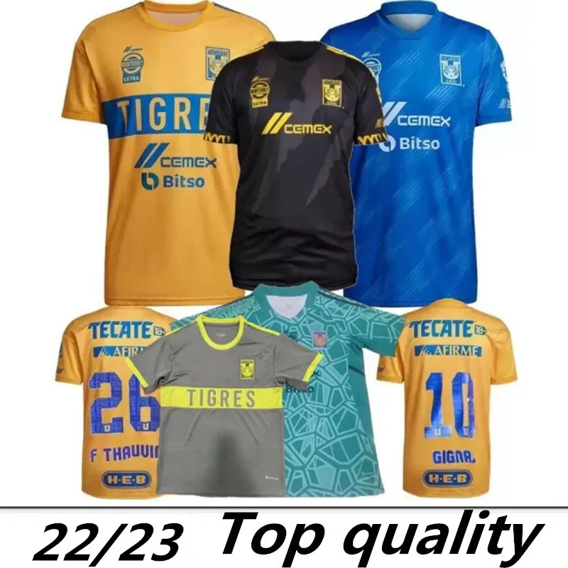 4XL LIGA MX Tigres UANL soccer jerseys 22/23 7 stars home away third GK THAUVIN GIGNAC NICO LOPEZ VARGAS 2022 2023 L.FERNANDEZ PIZARRO men women kids kit football shirts