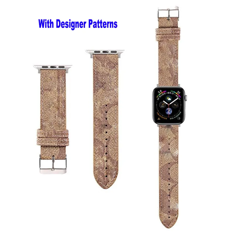 Correias de relógio de designer para Apple Watch Band 45mm 44mm 42mm 41mm 40mm 38mm Luxo retrô elegante couro PU Hypebeast pulseira de pulso iWatch SE iWatch Series 7 6 5 4 3 2 1