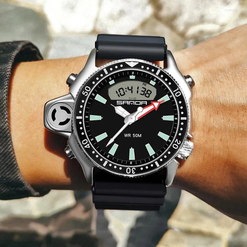Mujeres de pulsera Sanda Fashion Fashion Men's Digital Watches Depme Water Water Sport Stop-Watch Multifuncional Muñeca Reloj Relogio Relogio