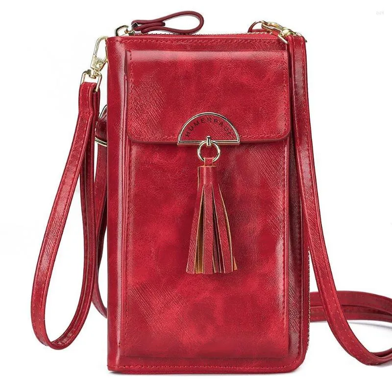 Evening Bags Women's 2022 Retro Genuine Leather Shoulder Bag Small Messenger Handbag Card Holders Purse Clutch With Long Strap