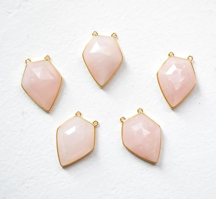Подвесные ожерелья розовые хрустальные розовые кварцевые пентаговые подвески для ювелирных изделий для украшений