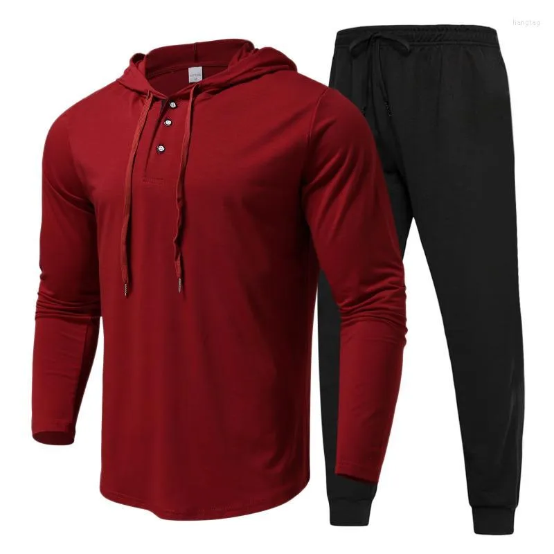 Tute da uomo Tute da uomo Solido Moda Top Set Primavera Estate Leggero Assorbimento Sport Abito lungo elasticizzato Uomo Uomo Lana