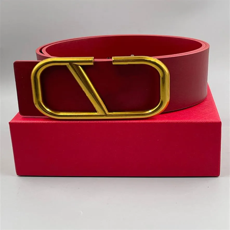 2021 MENM MENSER BELT WIMENT LEATHY LEATHY RED RED BIG GOLD BOXLE CLASSION LUDER