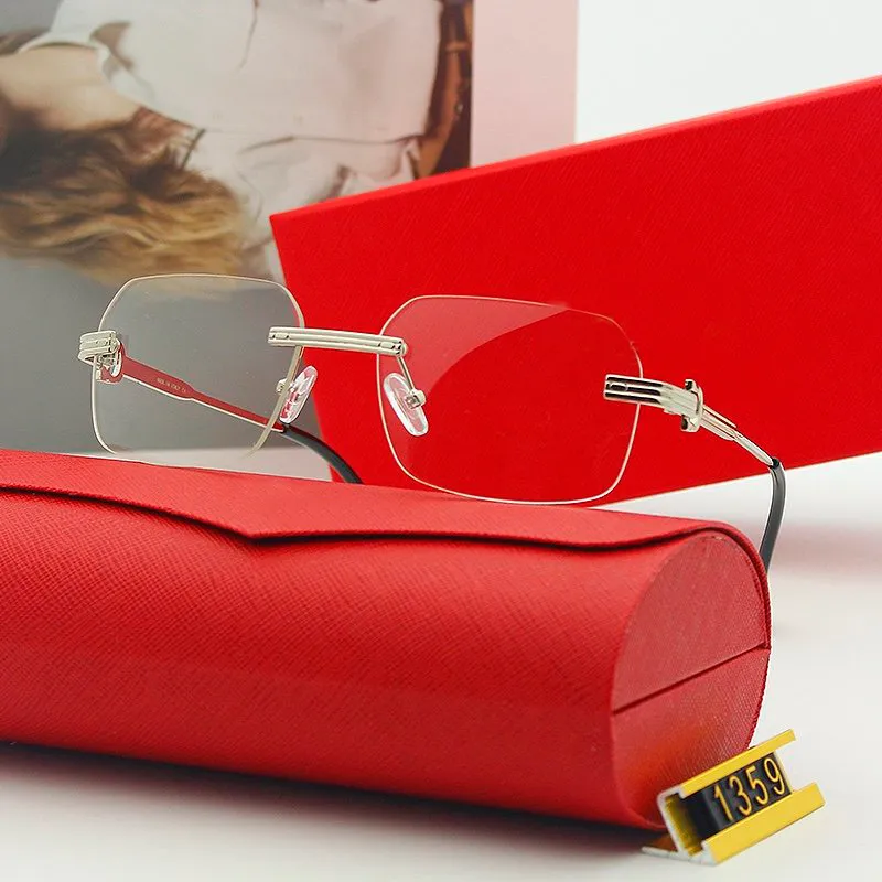 Luxury Designer Rimless Sunglasses Mens For Men And Women Carti