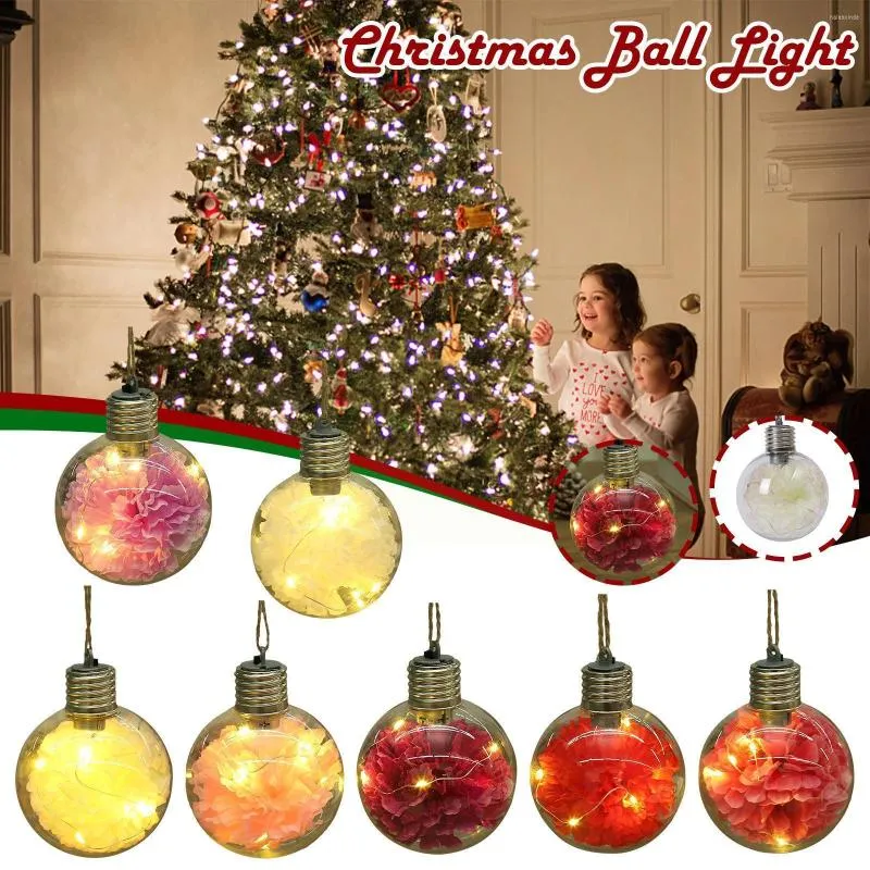 Party Decoration 1pcs Transparent Christmas Ball Plastic Baubles Clear 2022 Year Hanging Toys Xmas Tree Decorations Filling Decor Ornam