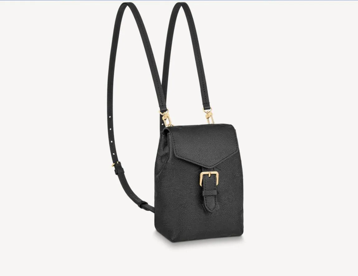 Borse a tracolla di marca di lusso M80596 ZAINO PICCOLO Borsa a tracolla donna elegante pronta da indossare tela vera pelle di vacchetta fibbia borsa a tracolla borsa nera co