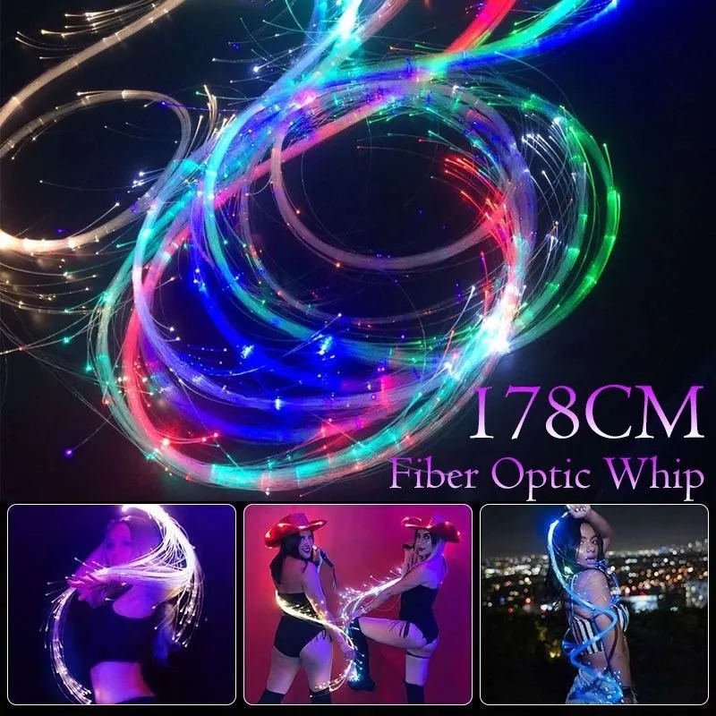 Party Supplies LED Night Field Lighting Whip Bar Atmosphere Props Stage Fiber Optic Whip Rechargeable USB
