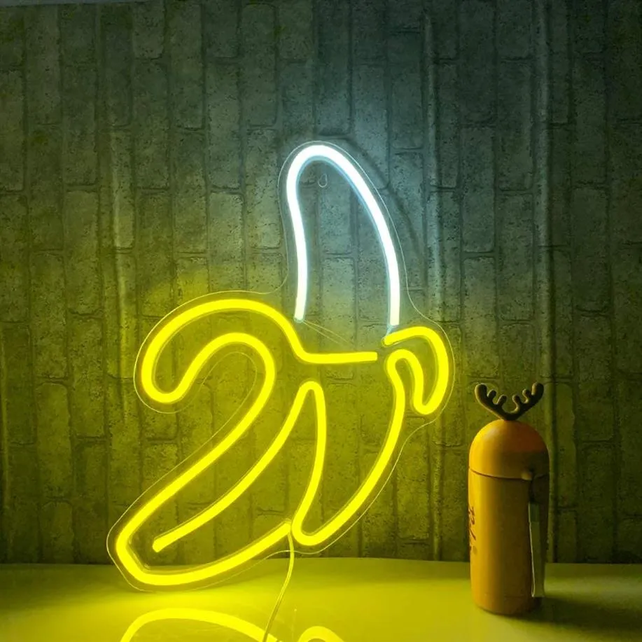 Banana Dream Hallo neon bord LED Art Wall Shop Lamp Licht USB Aangedreven voor slaapkamer Party Home Decor Window Decoratie Nachtlampen X260B