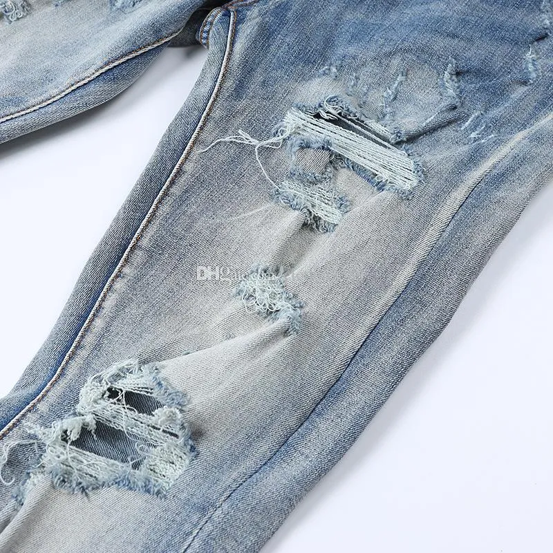 Luxurys Designers Jeans Distressed France Fashion Pierre Straight Men`s Biker Hole Light Wash Ripped Wallflower Regular Skinny Printing Bootcut Size 39 A Nice Top