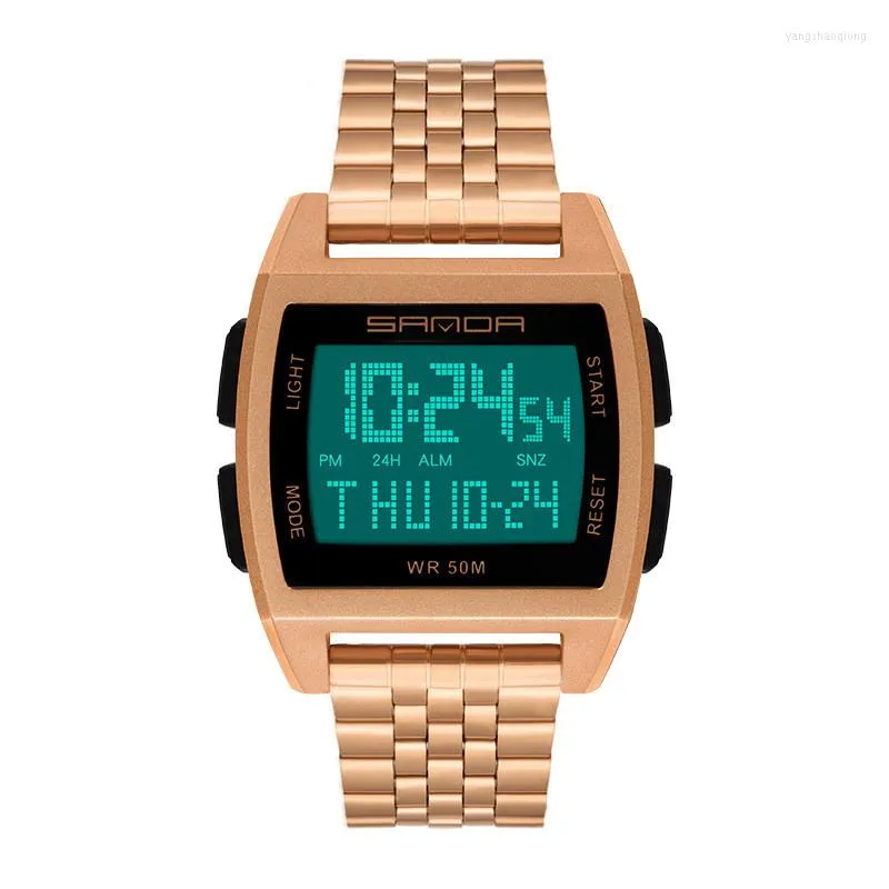 Orologi da polso 2022 Popolar Brand orologio da uomo in oro sport militare LED orologi digitali per uomo moda orologio impermeabile in acciaio Relogio