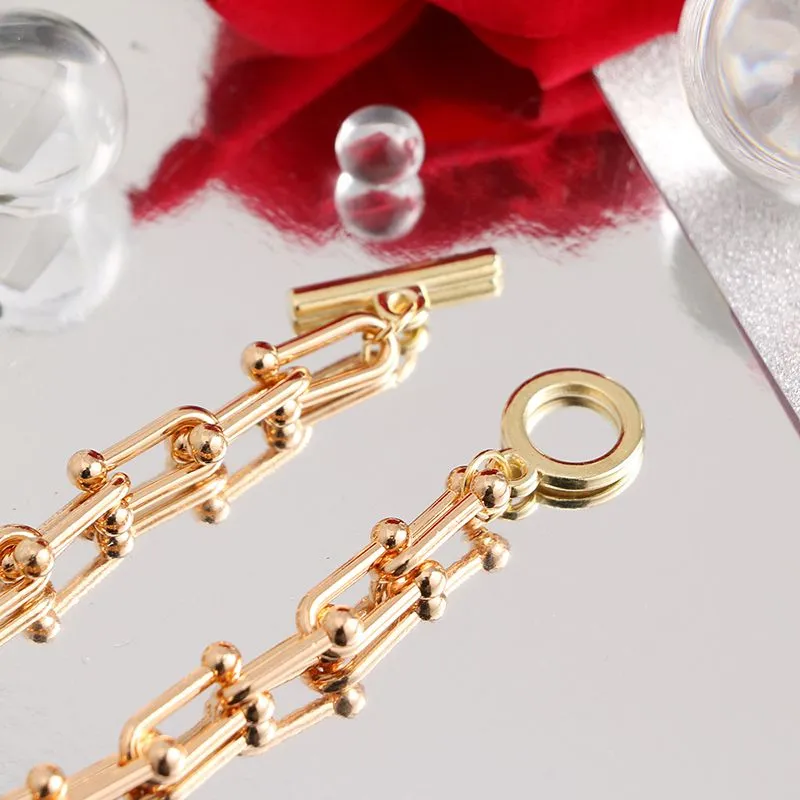 Fashion hip hop Link Bracelets Gold Color For Women Lucky Jewelry Gifts