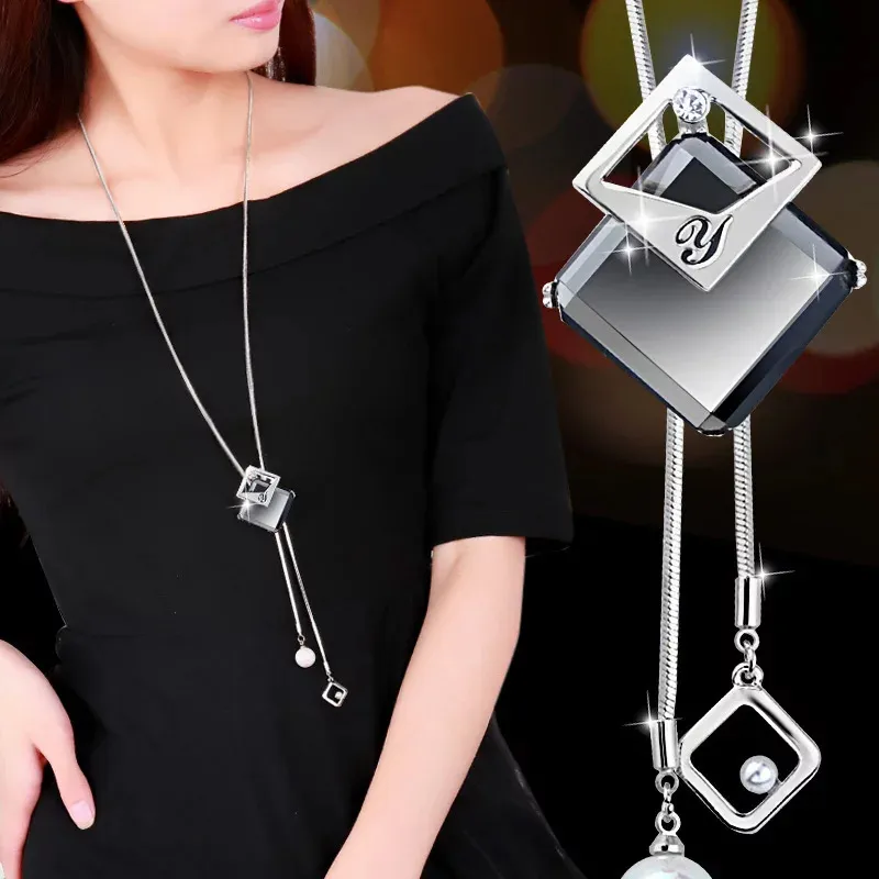 Lange Halsketten Anhänger für Frauen Mode Geometrische Schmuck Collier Femme Kragen Zubehör