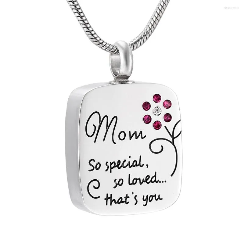 Pendanthalsband IJD9920 Mamma Keepsakegåvor Rostfritt stål Rektangel Memorial Urn Necklace Cremation Jewelry - So Special Loved ...